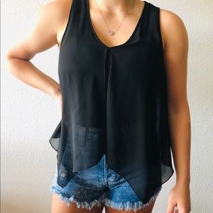 iZ Byer Black Flowy Tank Top